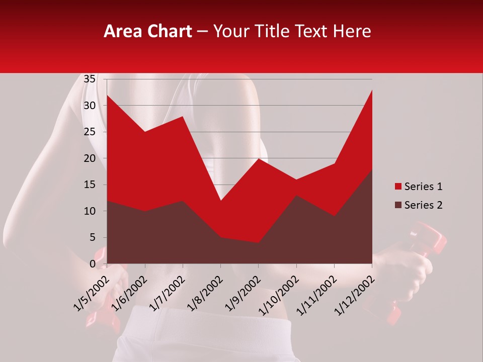 A Woman Holding Two Red Dumbs In Her Hands PowerPoint Template