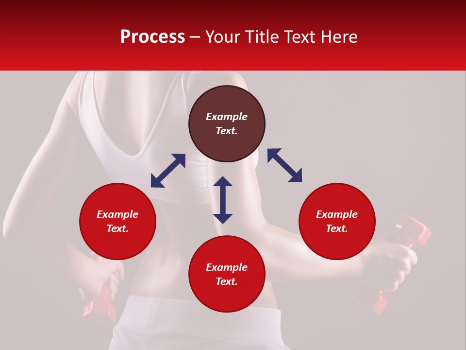 A Woman Holding Two Red Dumbs In Her Hands PowerPoint Template