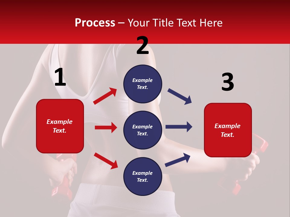 A Woman Holding Two Red Dumbs In Her Hands PowerPoint Template