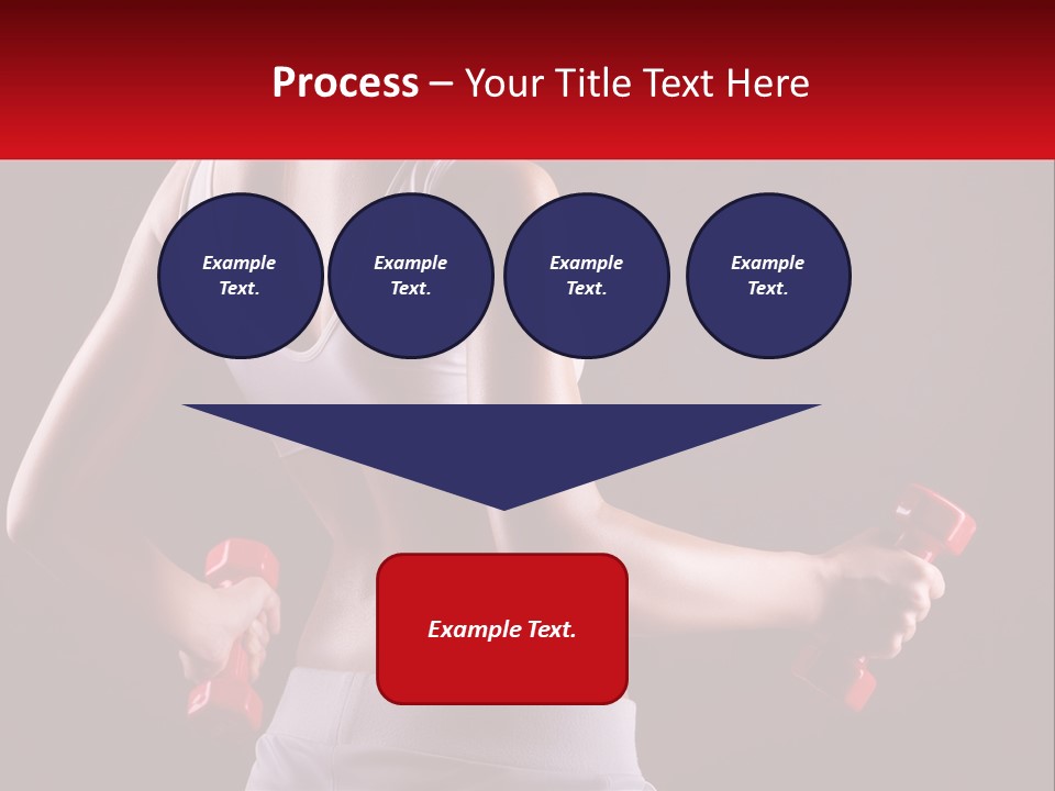 A Woman Holding Two Red Dumbs In Her Hands PowerPoint Template