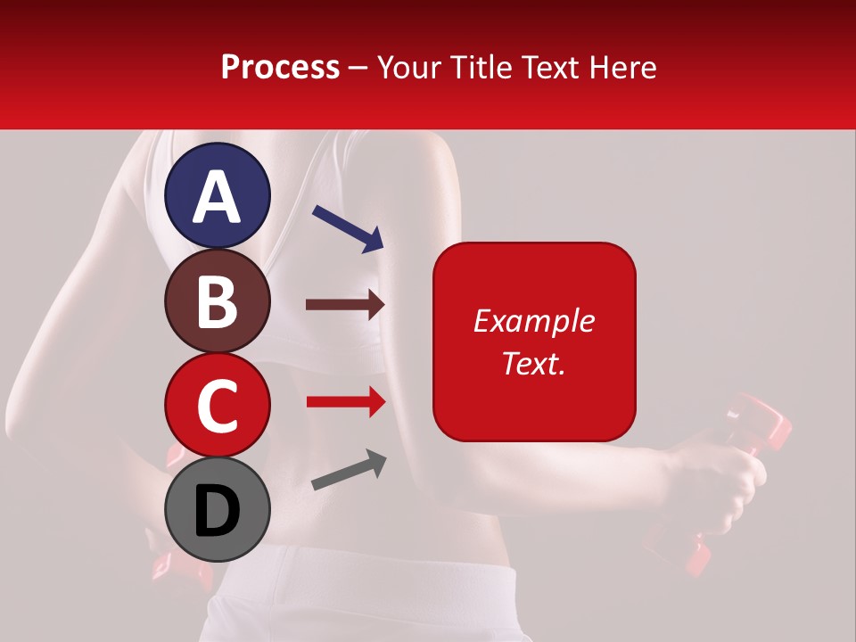 A Woman Holding Two Red Dumbs In Her Hands PowerPoint Template