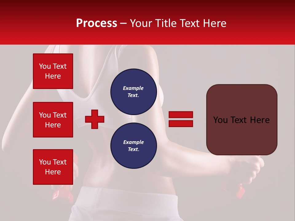 A Woman Holding Two Red Dumbs In Her Hands PowerPoint Template