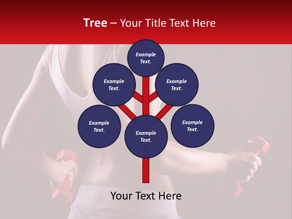 A Woman Holding Two Red Dumbs In Her Hands PowerPoint Template