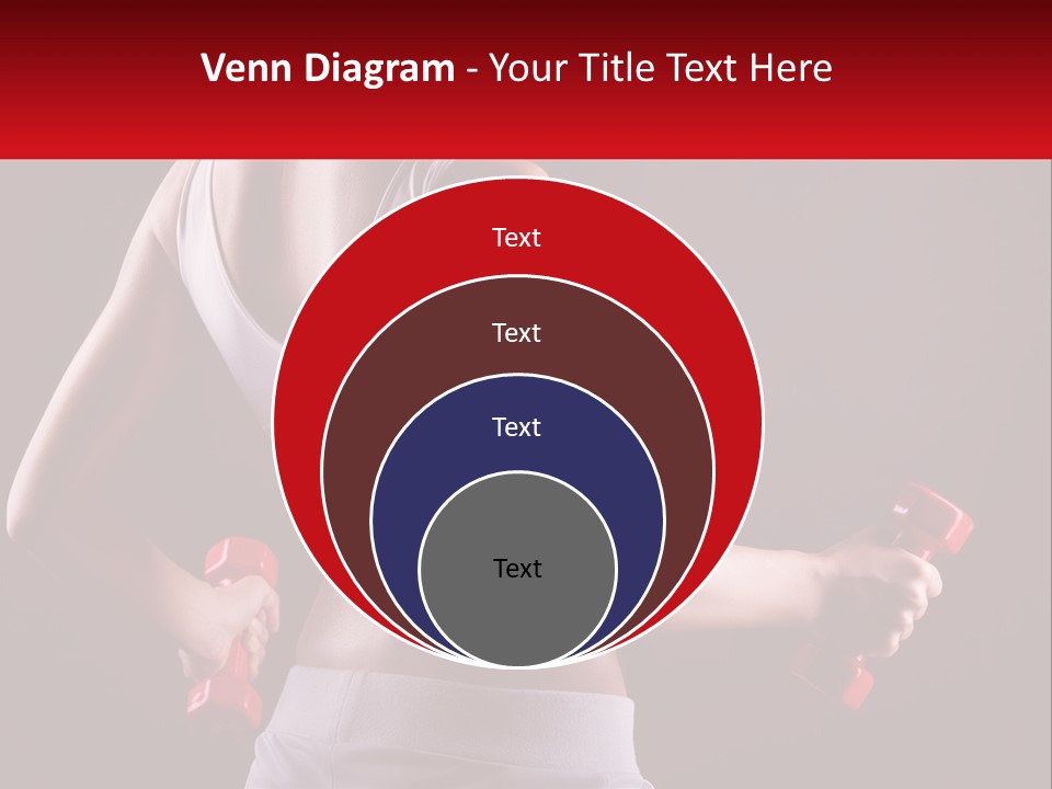 A Woman Holding Two Red Dumbs In Her Hands PowerPoint Template