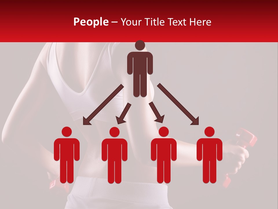 A Woman Holding Two Red Dumbs In Her Hands PowerPoint Template