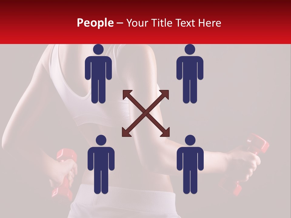 A Woman Holding Two Red Dumbs In Her Hands PowerPoint Template
