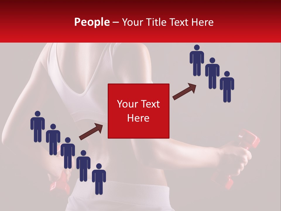 A Woman Holding Two Red Dumbs In Her Hands PowerPoint Template