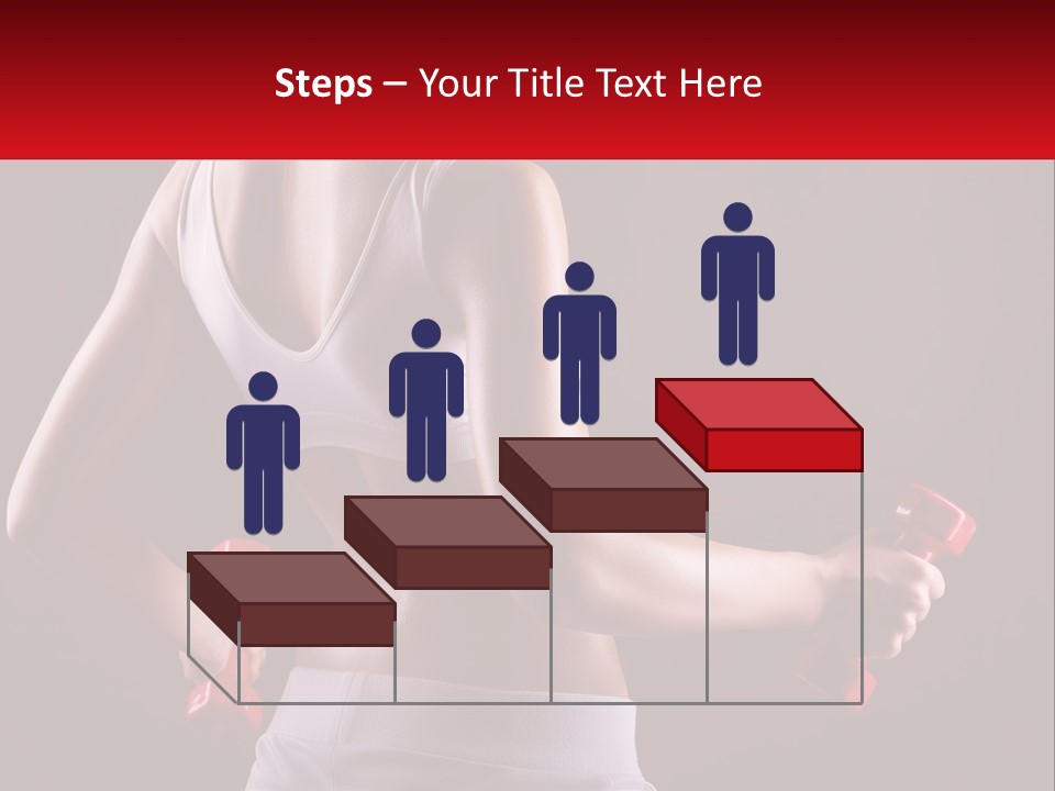 A Woman Holding Two Red Dumbs In Her Hands PowerPoint Template