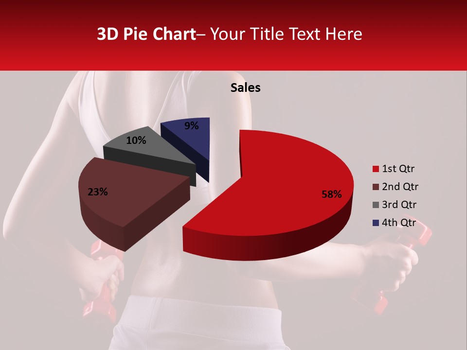 A Woman Holding Two Red Dumbs In Her Hands PowerPoint Template