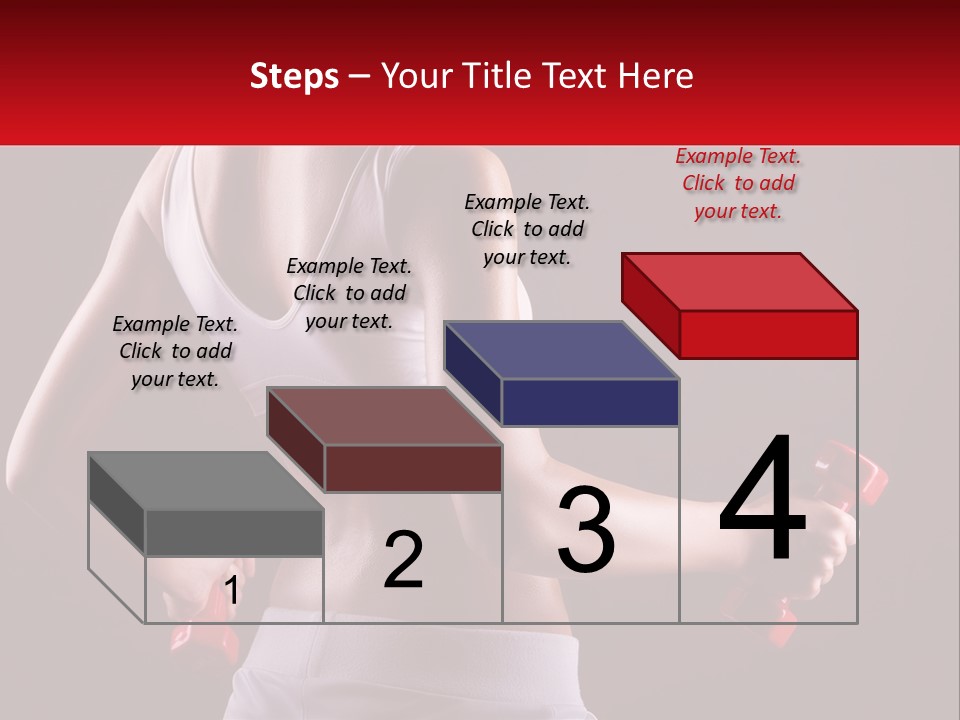 A Woman Holding Two Red Dumbs In Her Hands PowerPoint Template