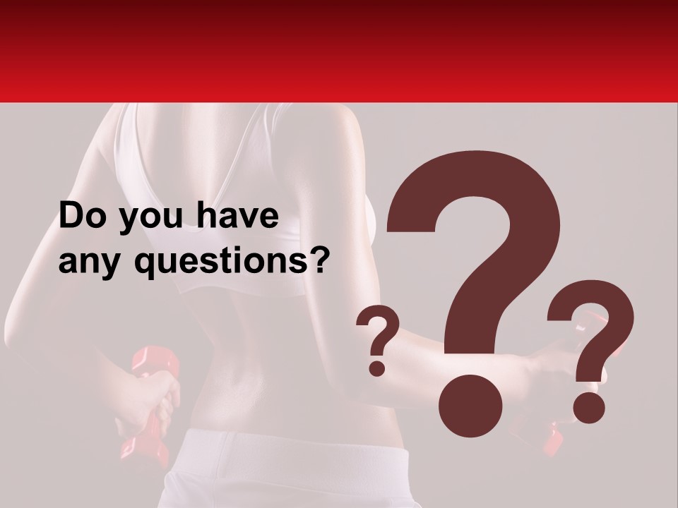 A Woman Holding Two Red Dumbs In Her Hands PowerPoint Template