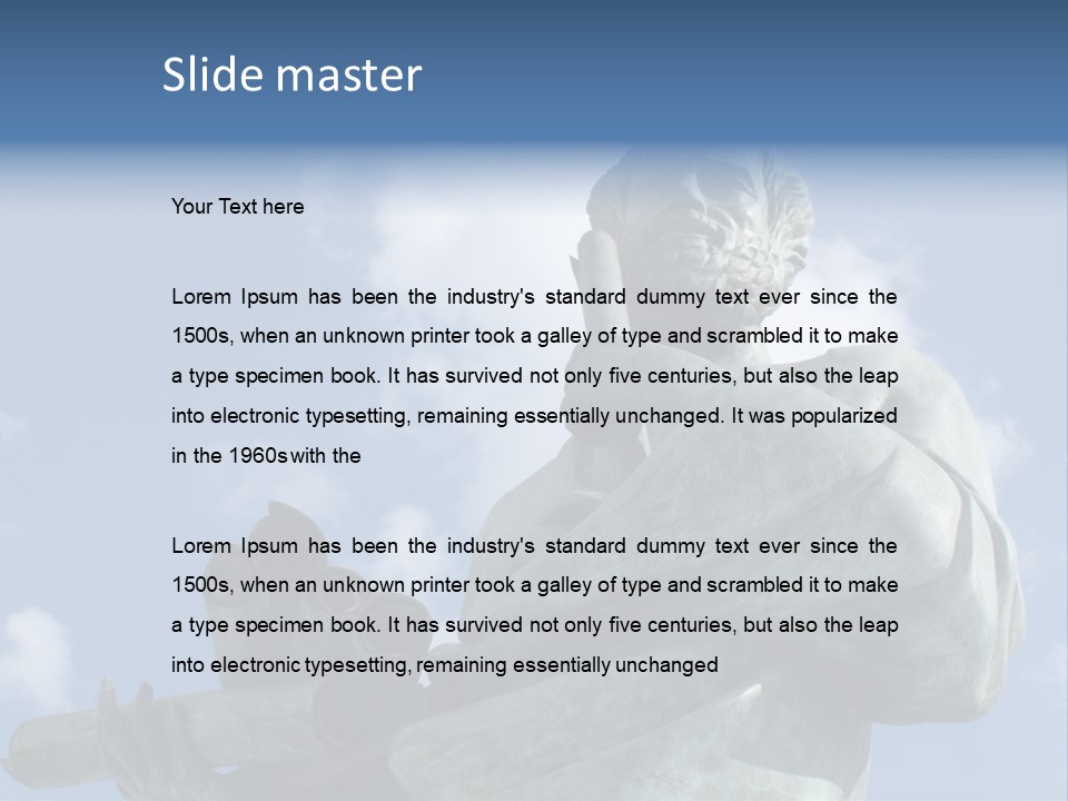 A Statue Of A Man With A Pipe In His Hand PowerPoint Template