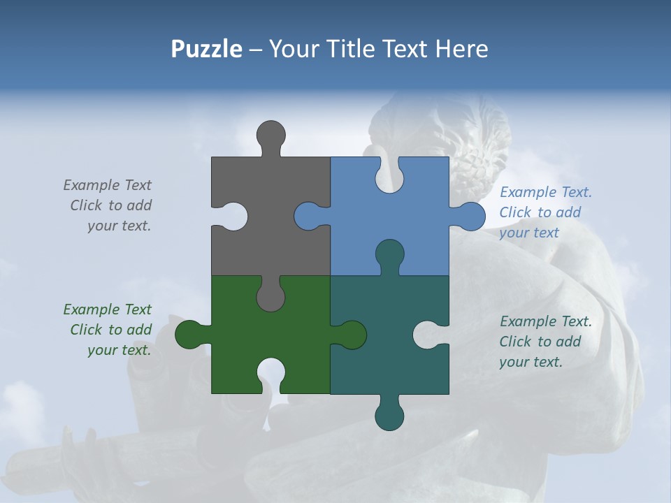 A Statue Of A Man With A Pipe In His Hand PowerPoint Template