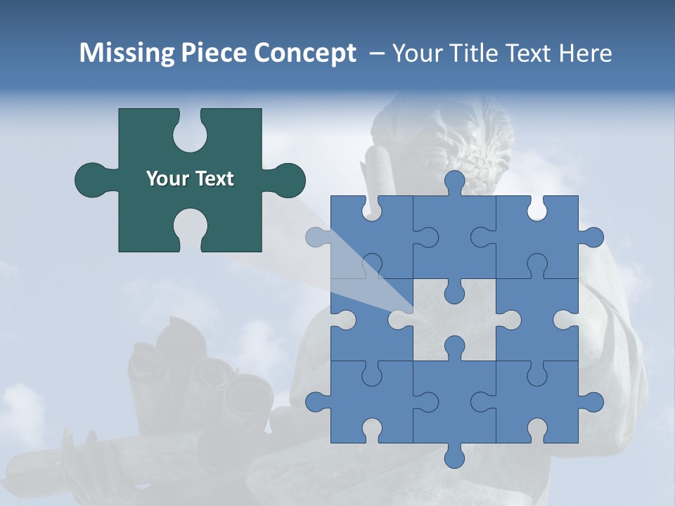 A Statue Of A Man With A Pipe In His Hand PowerPoint Template
