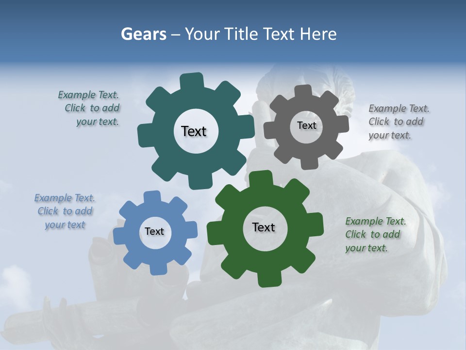 A Statue Of A Man With A Pipe In His Hand PowerPoint Template