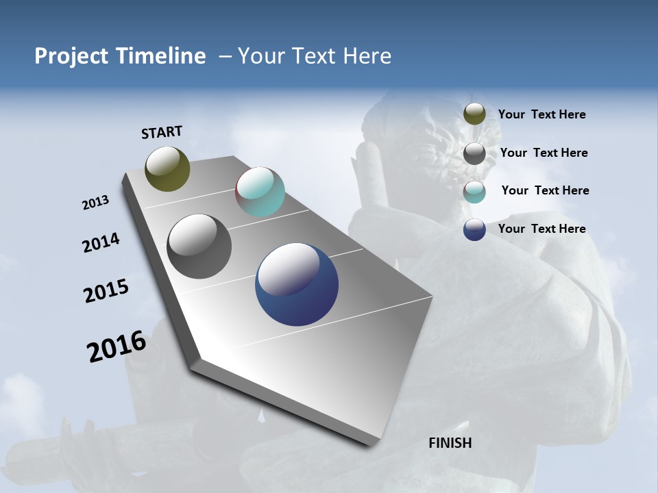 A Statue Of A Man With A Pipe In His Hand PowerPoint Template