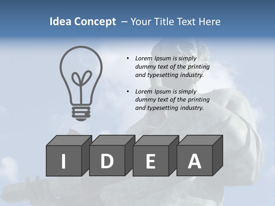 A Statue Of A Man With A Pipe In His Hand PowerPoint Template