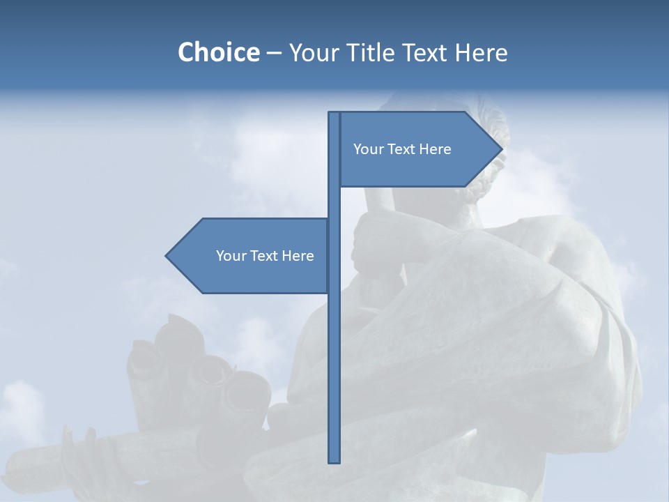 A Statue Of A Man With A Pipe In His Hand PowerPoint Template