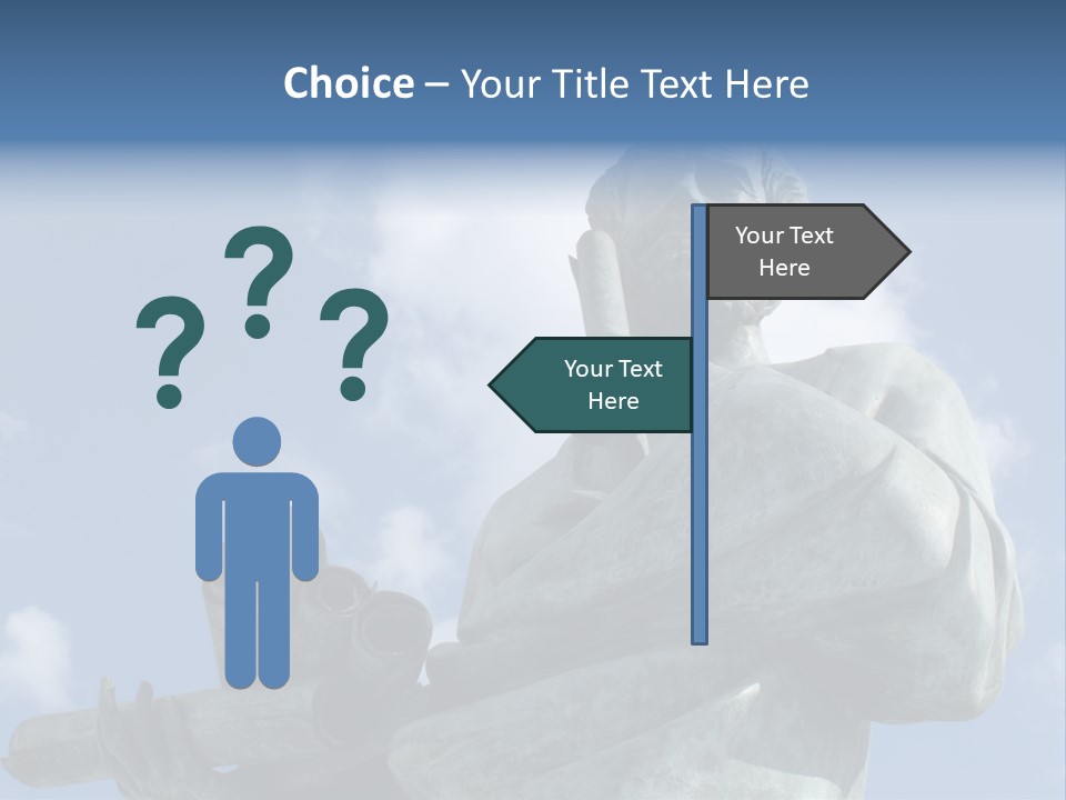 A Statue Of A Man With A Pipe In His Hand PowerPoint Template