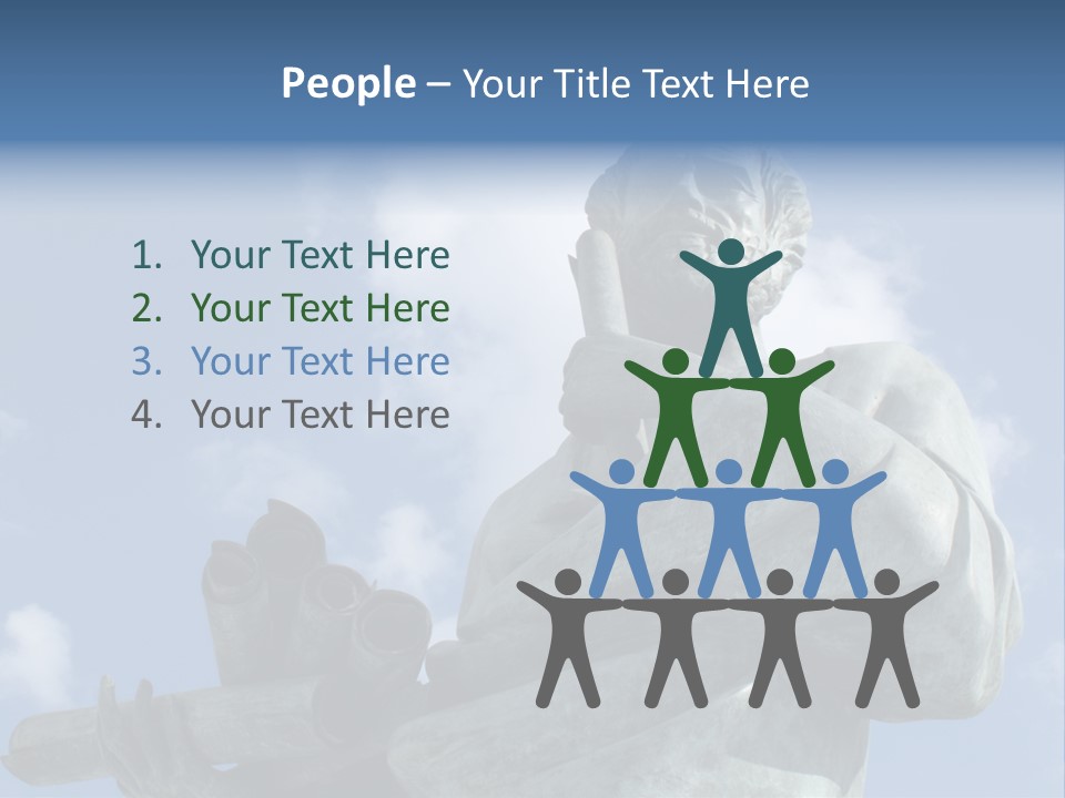 A Statue Of A Man With A Pipe In His Hand PowerPoint Template