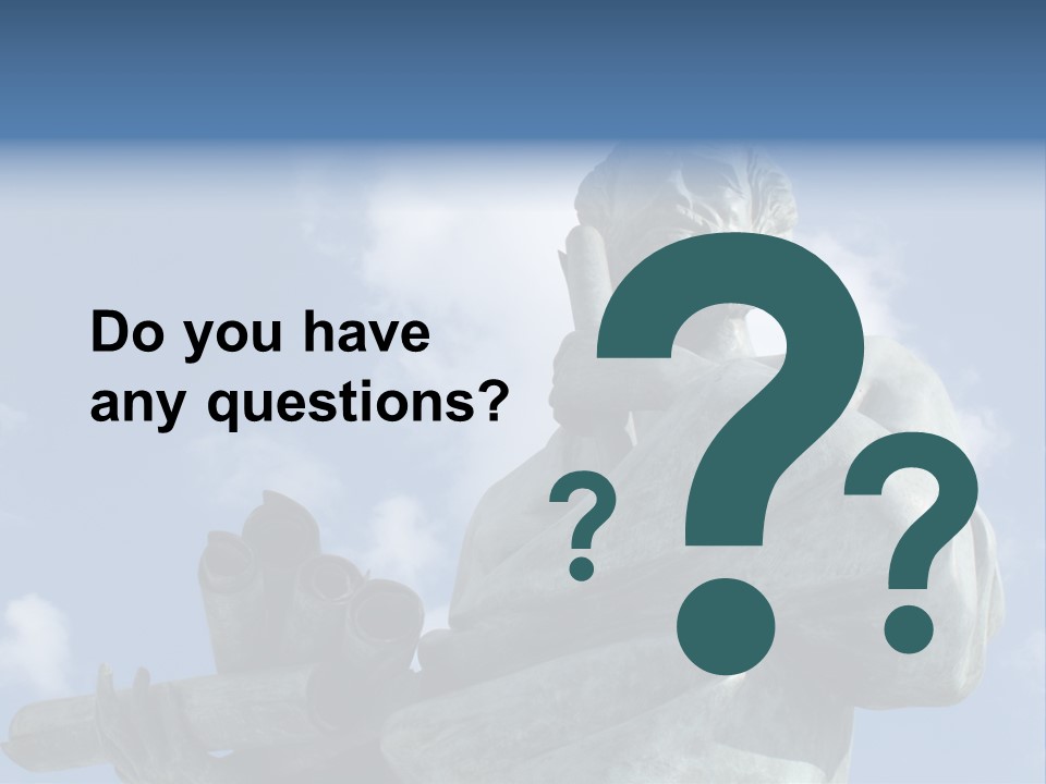 A Statue Of A Man With A Pipe In His Hand PowerPoint Template