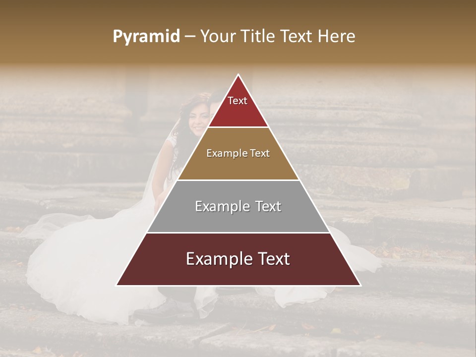 A Newly Married Couple Sitting On Steps In Front Of A Building PowerPoint Template