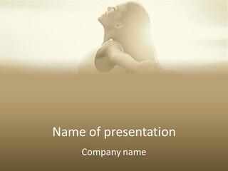 A Woman Is Looking Up At The Sky PowerPoint Template