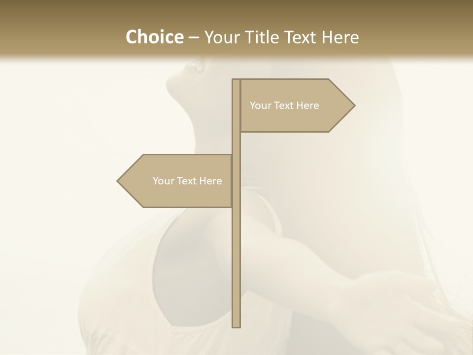 A Woman Is Looking Up At The Sky PowerPoint Template