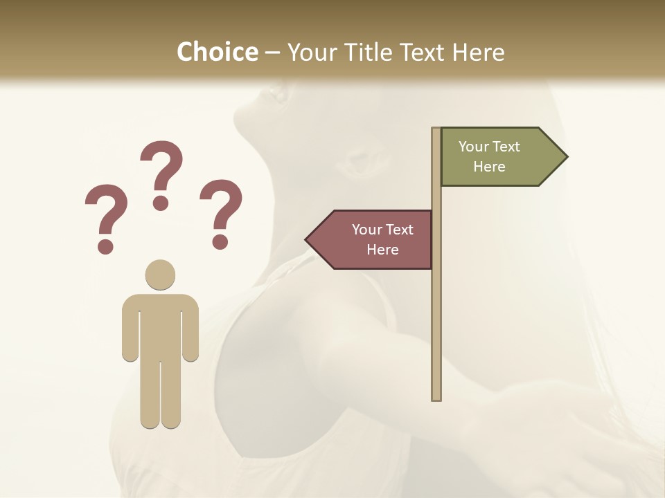 A Woman Is Looking Up At The Sky PowerPoint Template