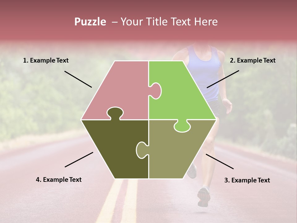 A Man Running Down A Road With Trees In The Background PowerPoint Template