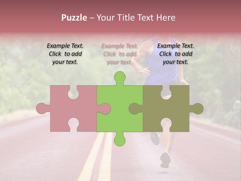 A Man Running Down A Road With Trees In The Background PowerPoint Template