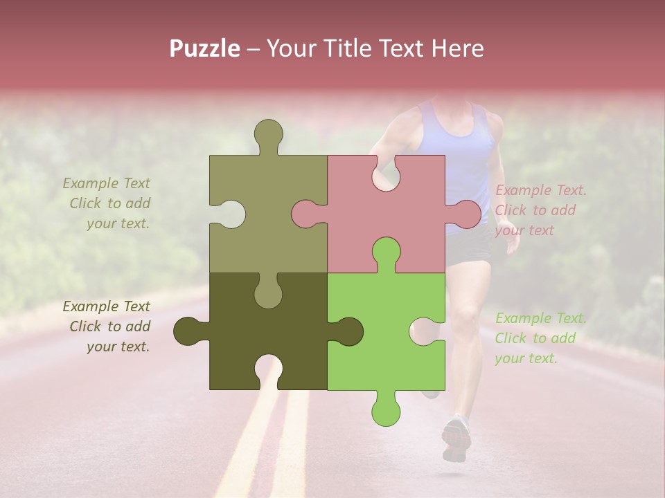 A Man Running Down A Road With Trees In The Background PowerPoint Template
