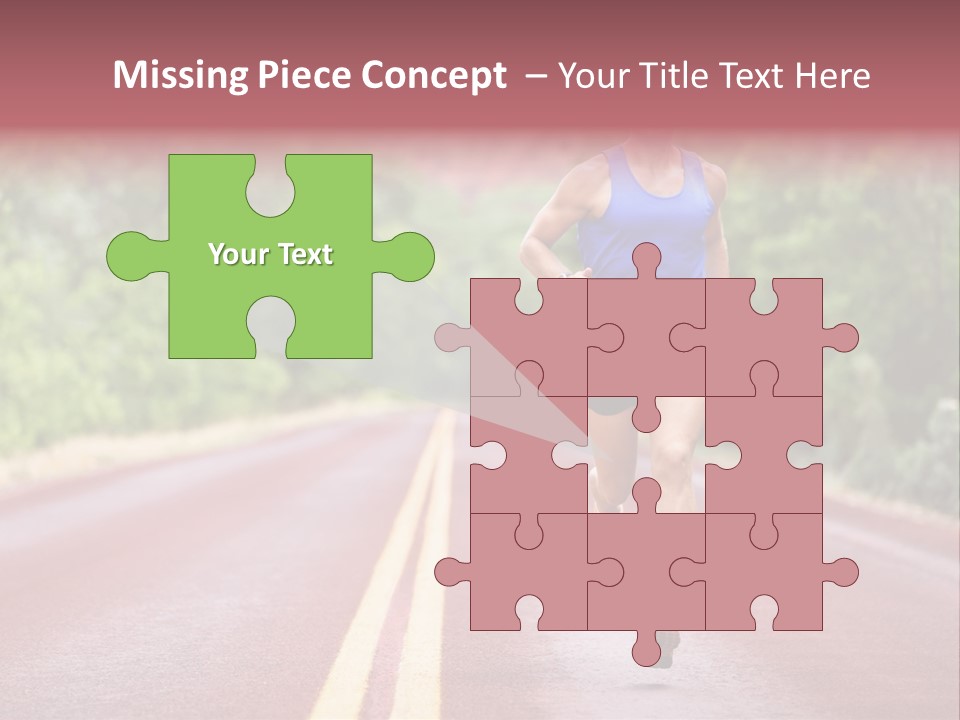 A Man Running Down A Road With Trees In The Background PowerPoint Template