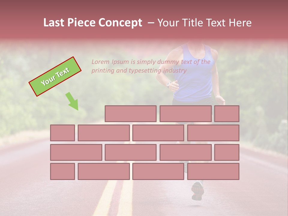A Man Running Down A Road With Trees In The Background PowerPoint Template
