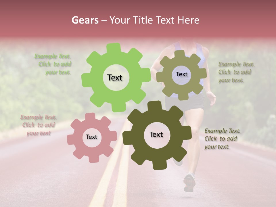A Man Running Down A Road With Trees In The Background PowerPoint Template