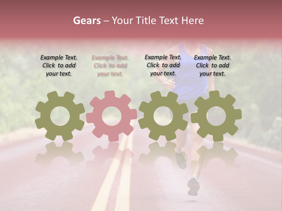 A Man Running Down A Road With Trees In The Background PowerPoint Template