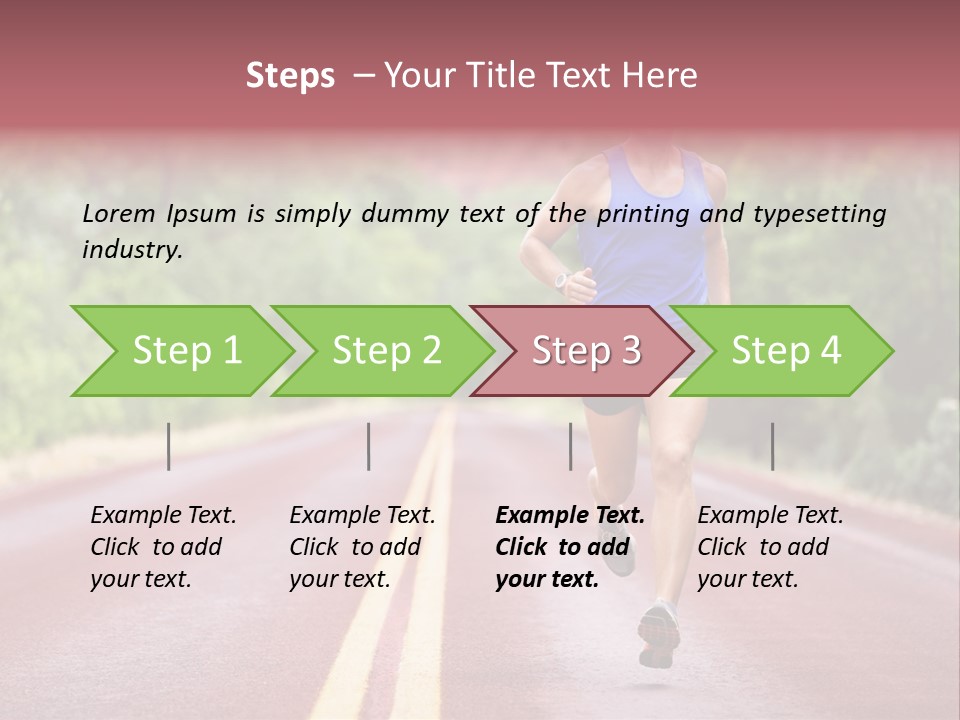 A Man Running Down A Road With Trees In The Background PowerPoint Template