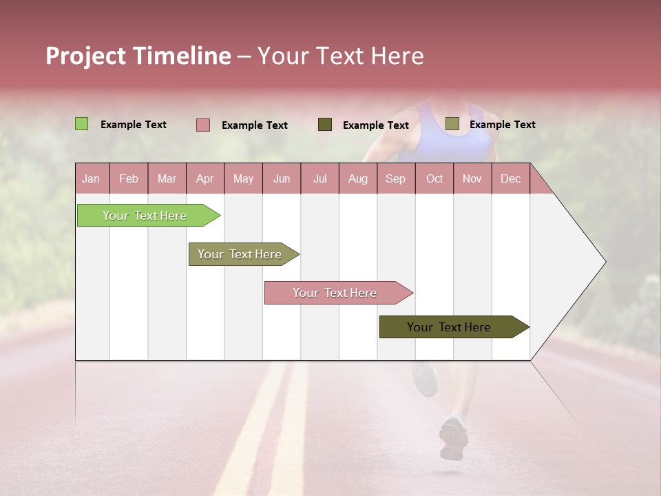 A Man Running Down A Road With Trees In The Background PowerPoint Template