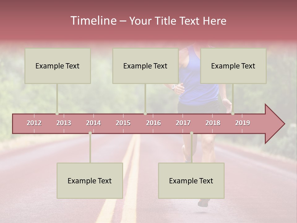 A Man Running Down A Road With Trees In The Background PowerPoint Template
