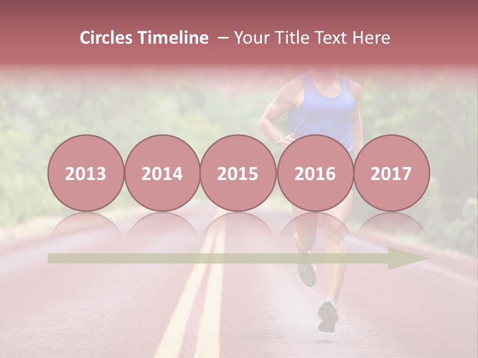 A Man Running Down A Road With Trees In The Background PowerPoint Template