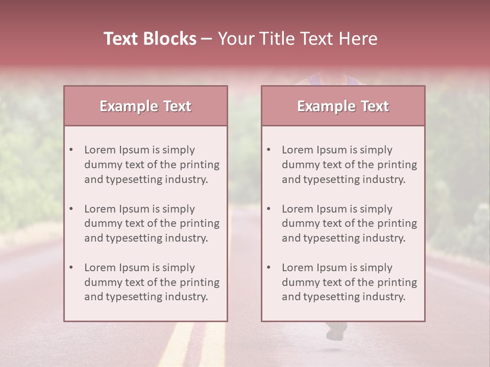 A Man Running Down A Road With Trees In The Background PowerPoint Template