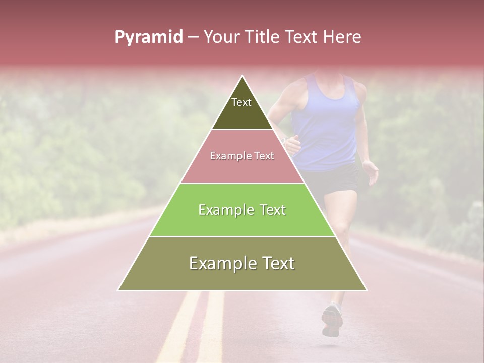 A Man Running Down A Road With Trees In The Background PowerPoint Template