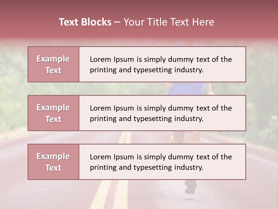 A Man Running Down A Road With Trees In The Background PowerPoint Template