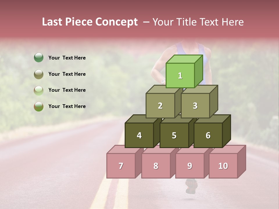A Man Running Down A Road With Trees In The Background PowerPoint Template