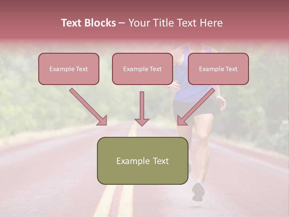 A Man Running Down A Road With Trees In The Background PowerPoint Template