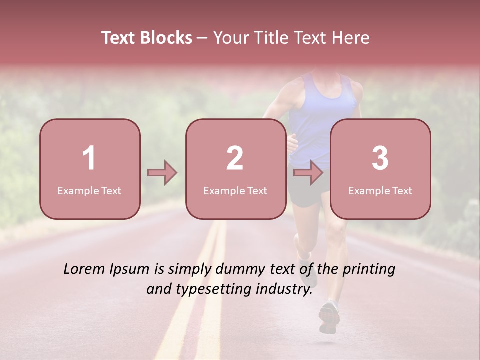A Man Running Down A Road With Trees In The Background PowerPoint Template
