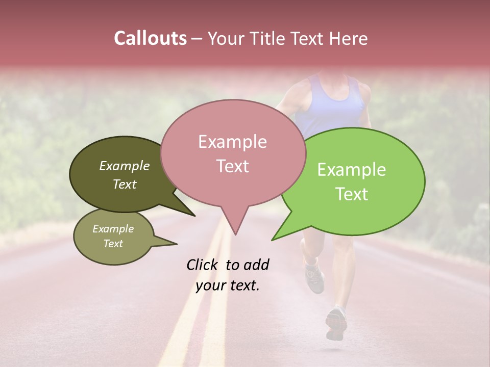 A Man Running Down A Road With Trees In The Background PowerPoint Template