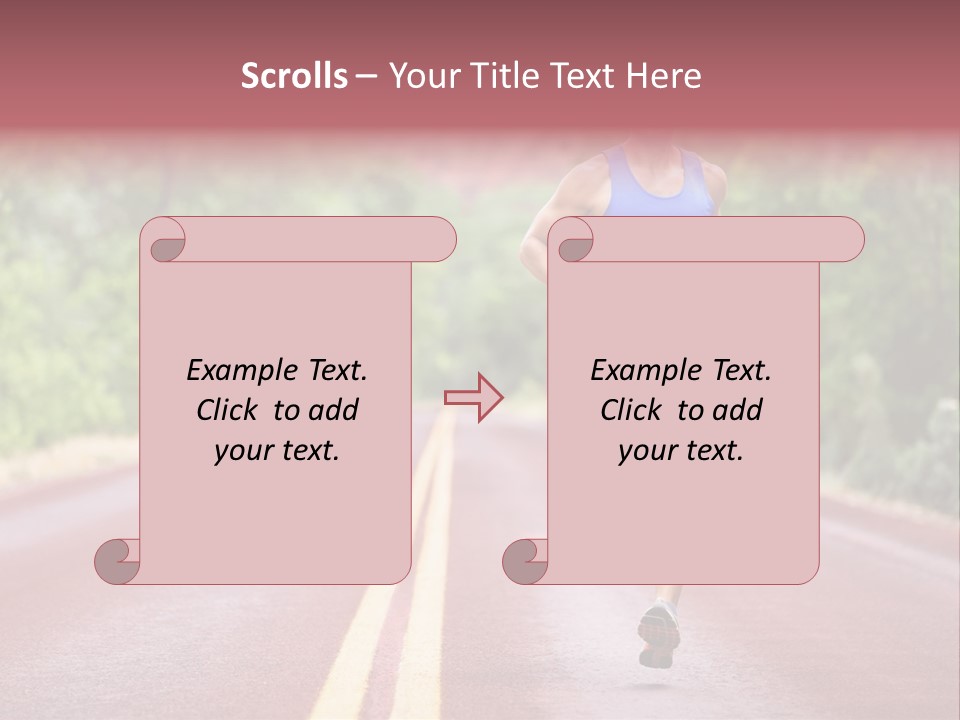 A Man Running Down A Road With Trees In The Background PowerPoint Template