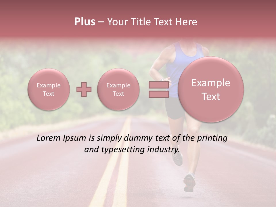 A Man Running Down A Road With Trees In The Background PowerPoint Template