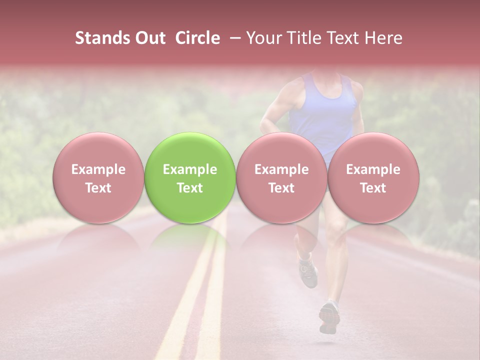 A Man Running Down A Road With Trees In The Background PowerPoint Template
